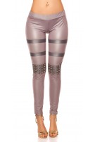 Sexy KouCla leatherlook-leggings with studs Grey